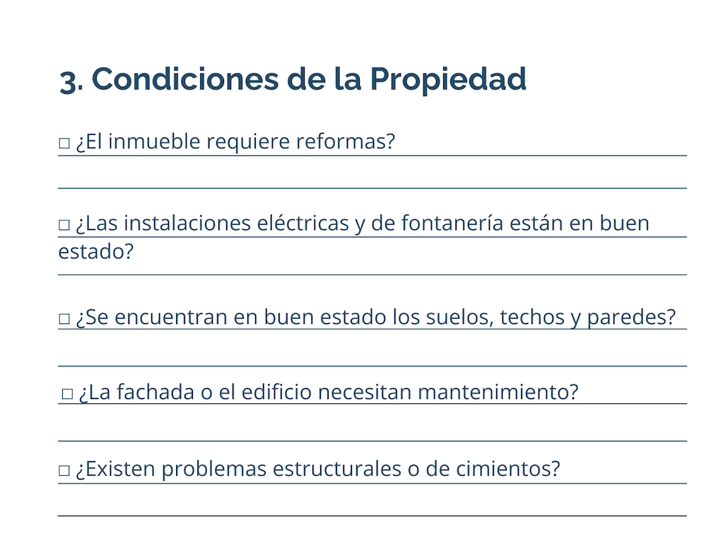 Lista para evaluar Propiedades Inmobiliarias